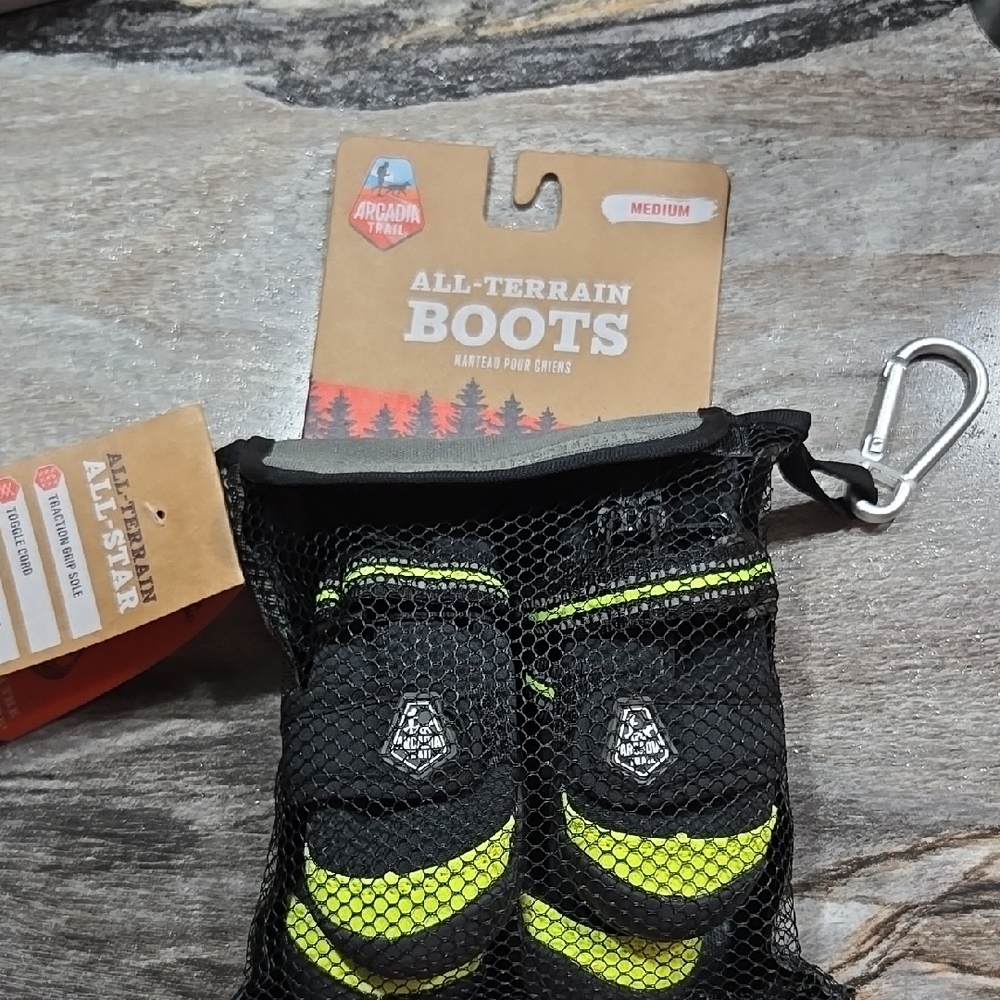 Arcadia Trail All-Terrain Dog Boots - Black and Yellow